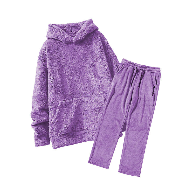 Unisex Fleece Hoodie & Jogger Set in Purple