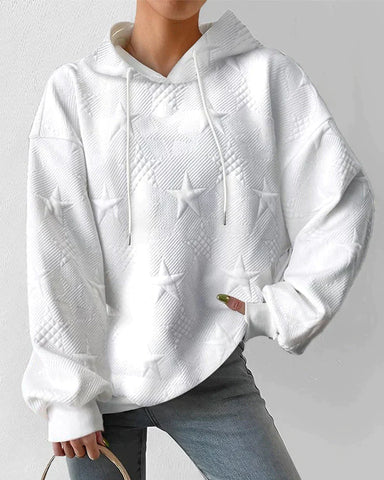 Women's Star Embossed Pullover Hoodie