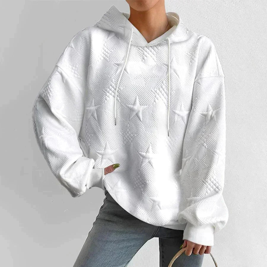 Women's Star Embossed Pullover Hoodie
