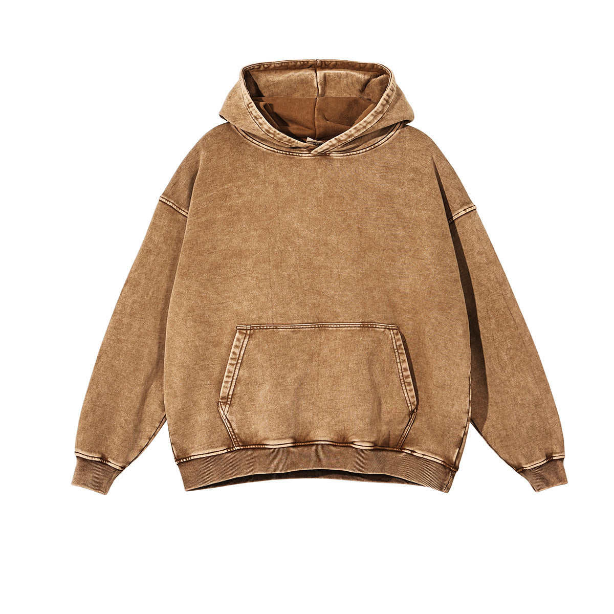 Women's Acid Wash Oversized Hoodie in Acid Wash Brown