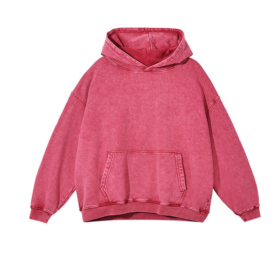 Women's Acid Wash Oversized Hoodie in Acid Wash Red