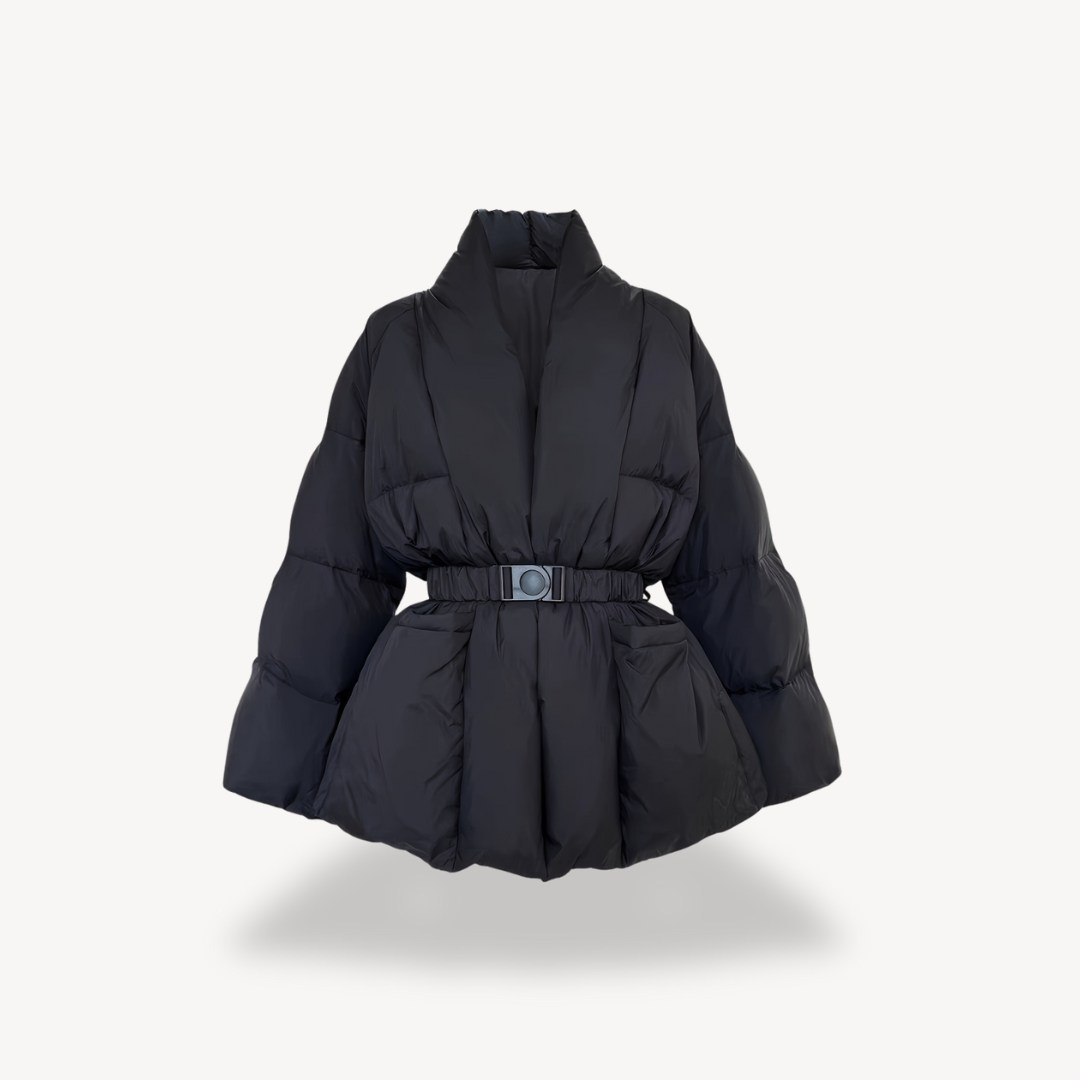 Women's Belted Quilted Puffer Jacket
