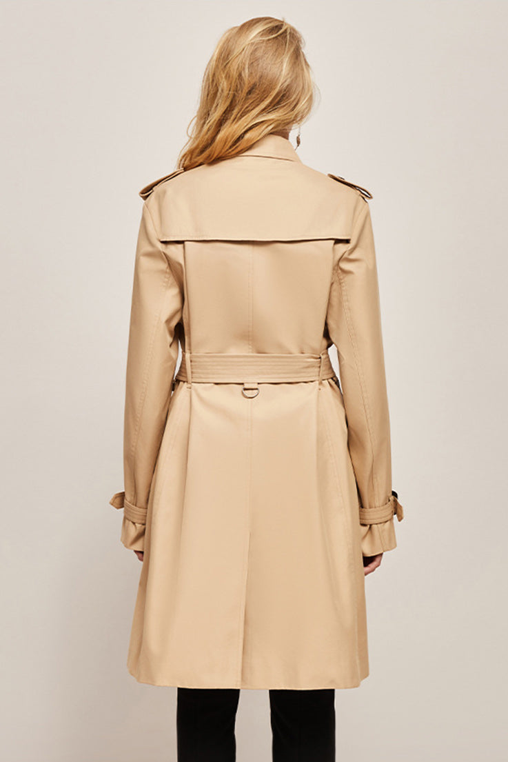 Women's Belted Slim Trench Coat in Beige