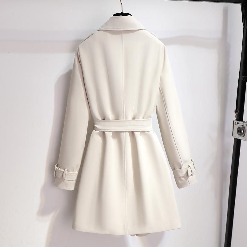 Women's Belted Trench Coat in White