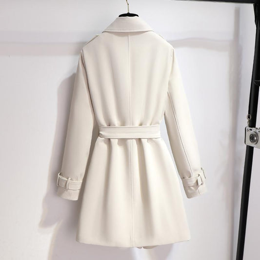 Women's Belted Trench Coat in White