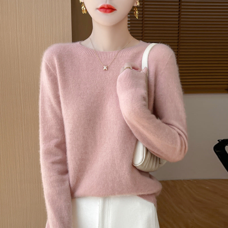 Women's Brushed Knit Sweater in Light Pink