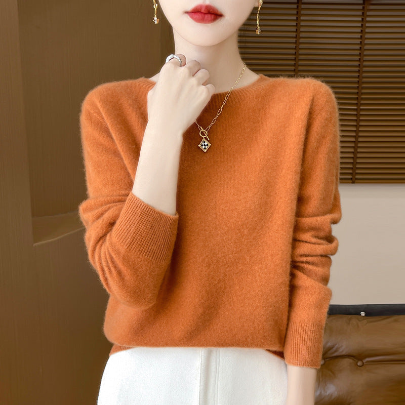 Women's Brushed Knit Sweater in Orange