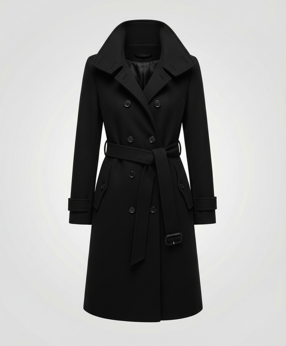 Women's Brushed Trench Coat in Black