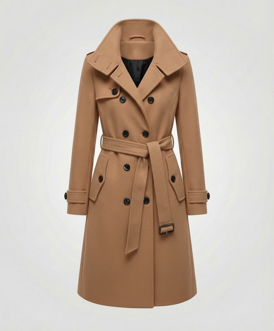Women's Brushed Trench Coat in Camel