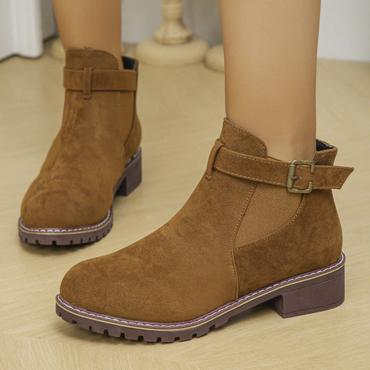 Women's Buckle Strap Chelsea Boots
