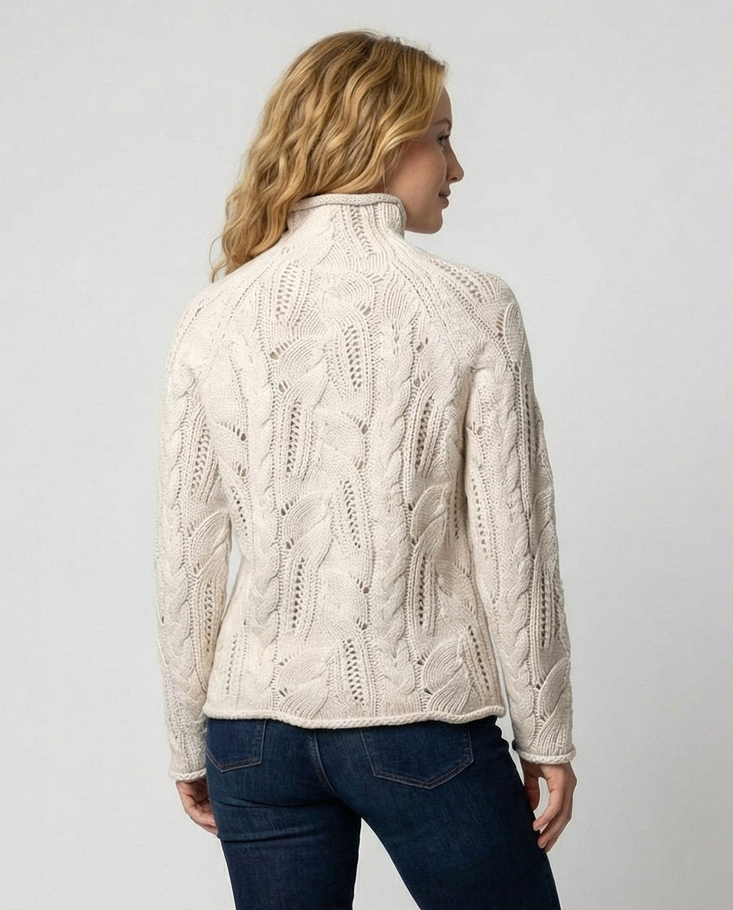 Women's Cable Knit Turtleneck Sweater