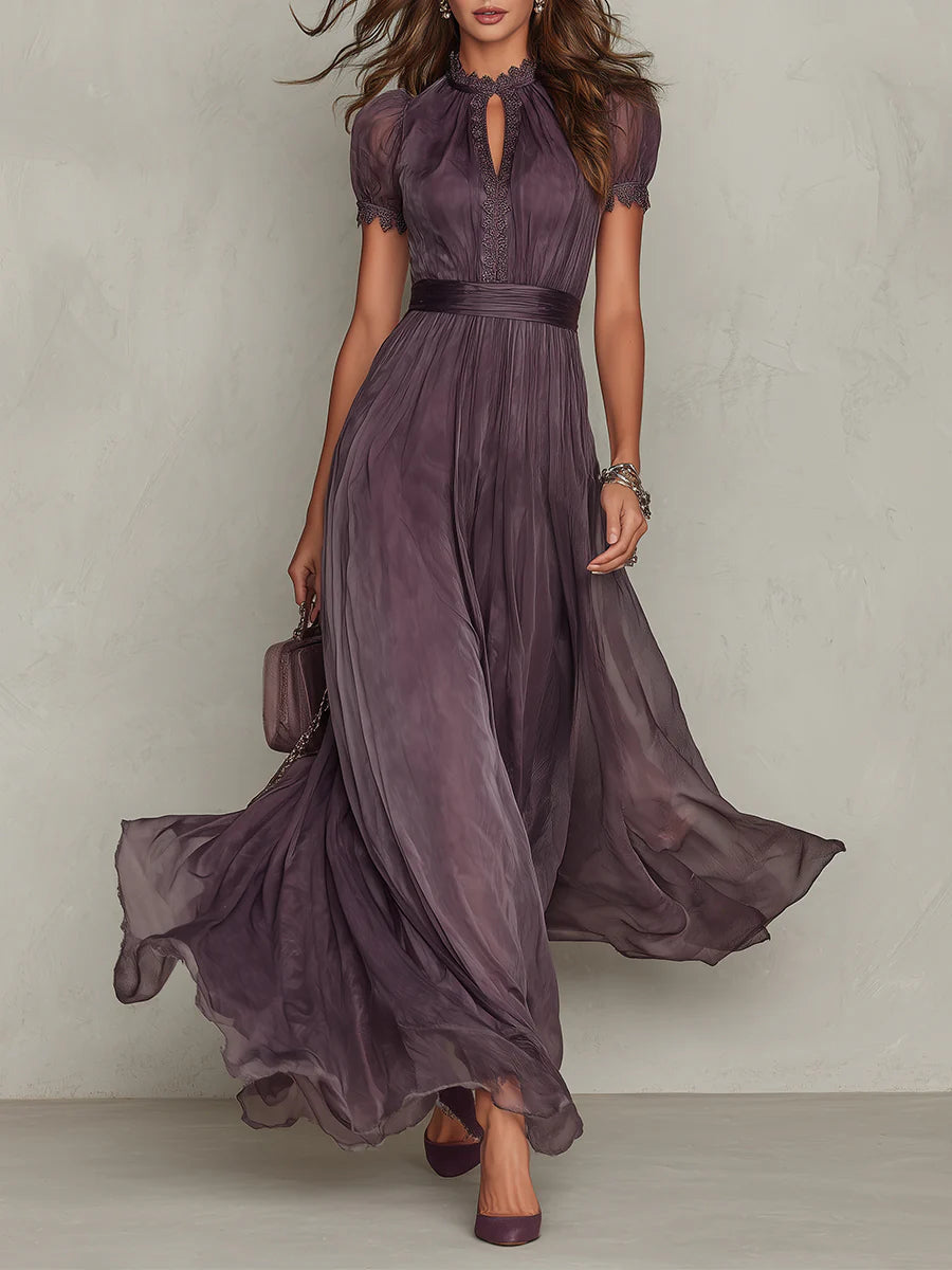 Women's Chiffon Maxi Dress in Purple