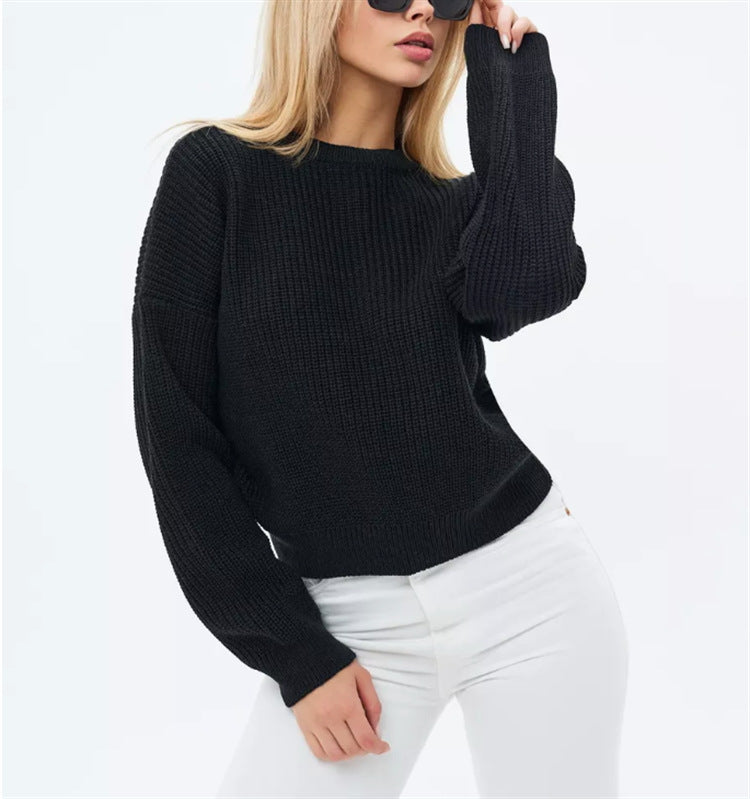 Women's Chunky Knit Sweater in Black