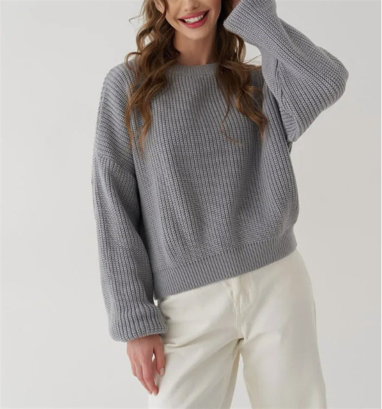 Women's Chunky Knit Sweater in Gray