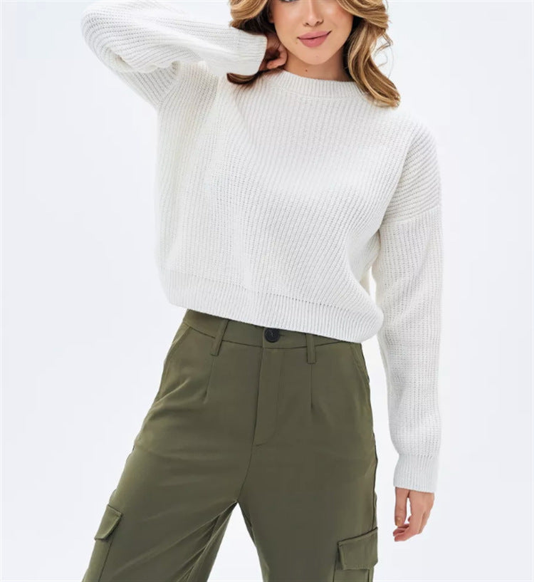 Women's Chunky Knit Sweater in White