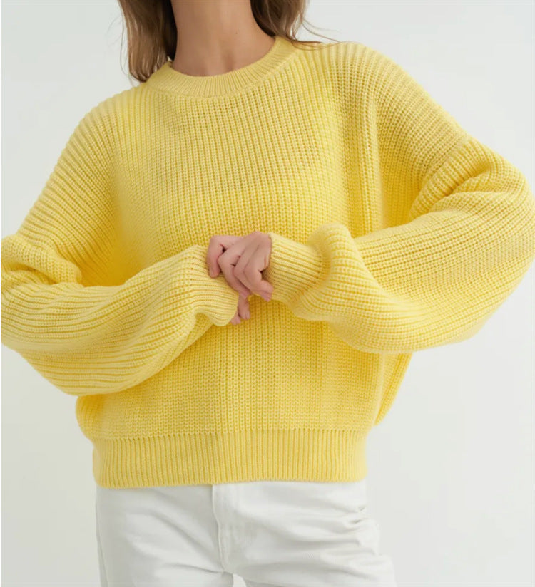 Women's Chunky Knit Sweater in Yellow