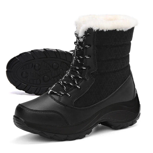 Women's Chunky Sole Lace Up Winter Boots