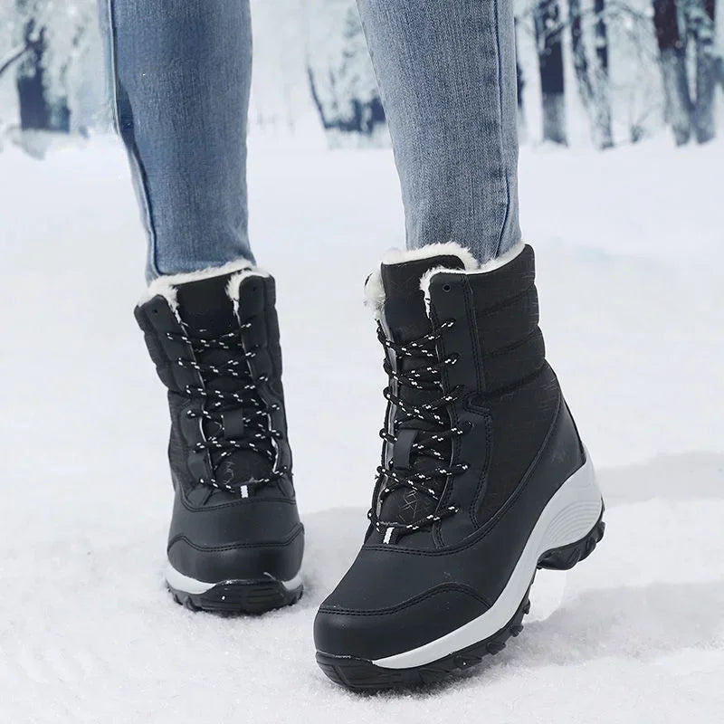 Women's Chunky Sole Lace Up Winter Boots