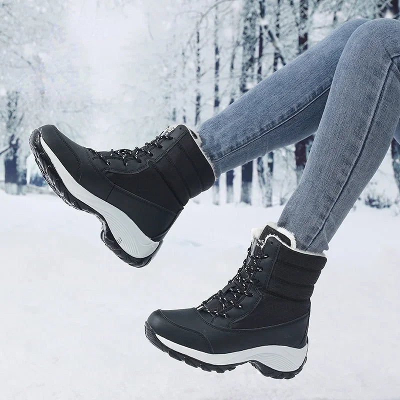 Women's Chunky Sole Lace Up Winter Boots
