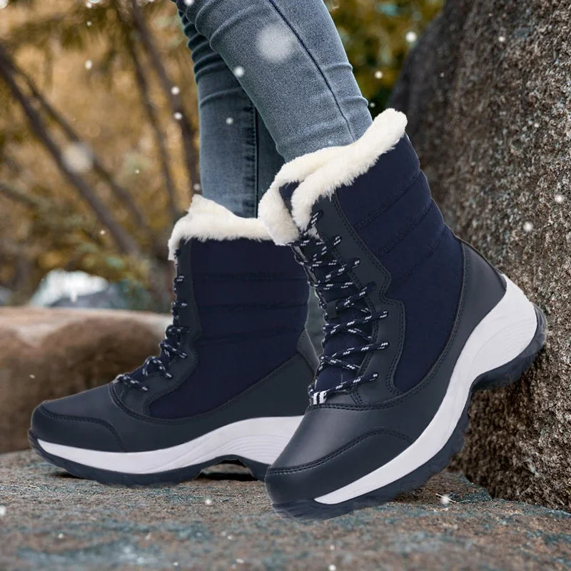 Women's Chunky Sole Lace Up Winter Boots