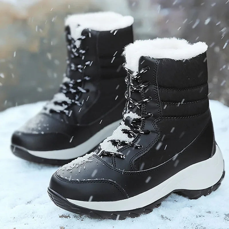 Women's Chunky Sole Lace Up Winter Boots
