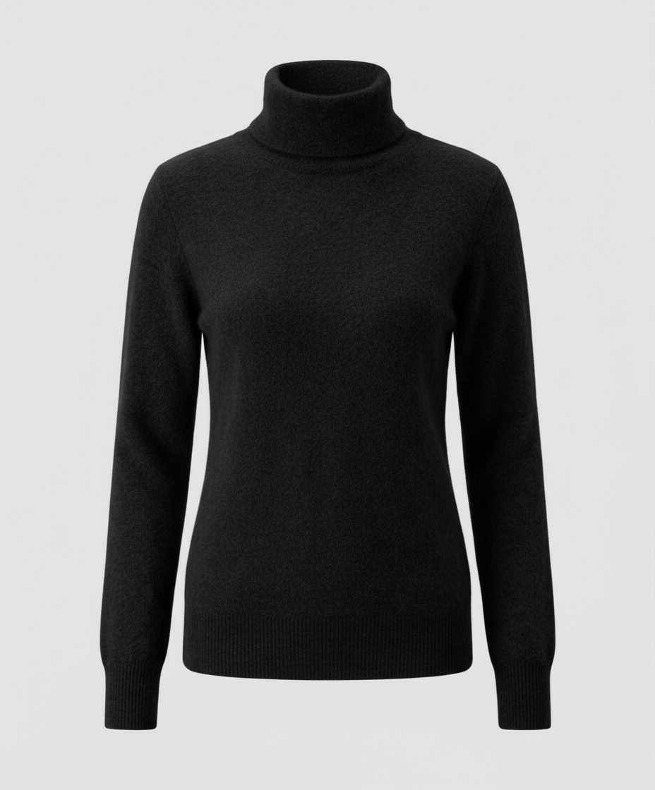 Women's Classic Turtleneck Sweater in Black