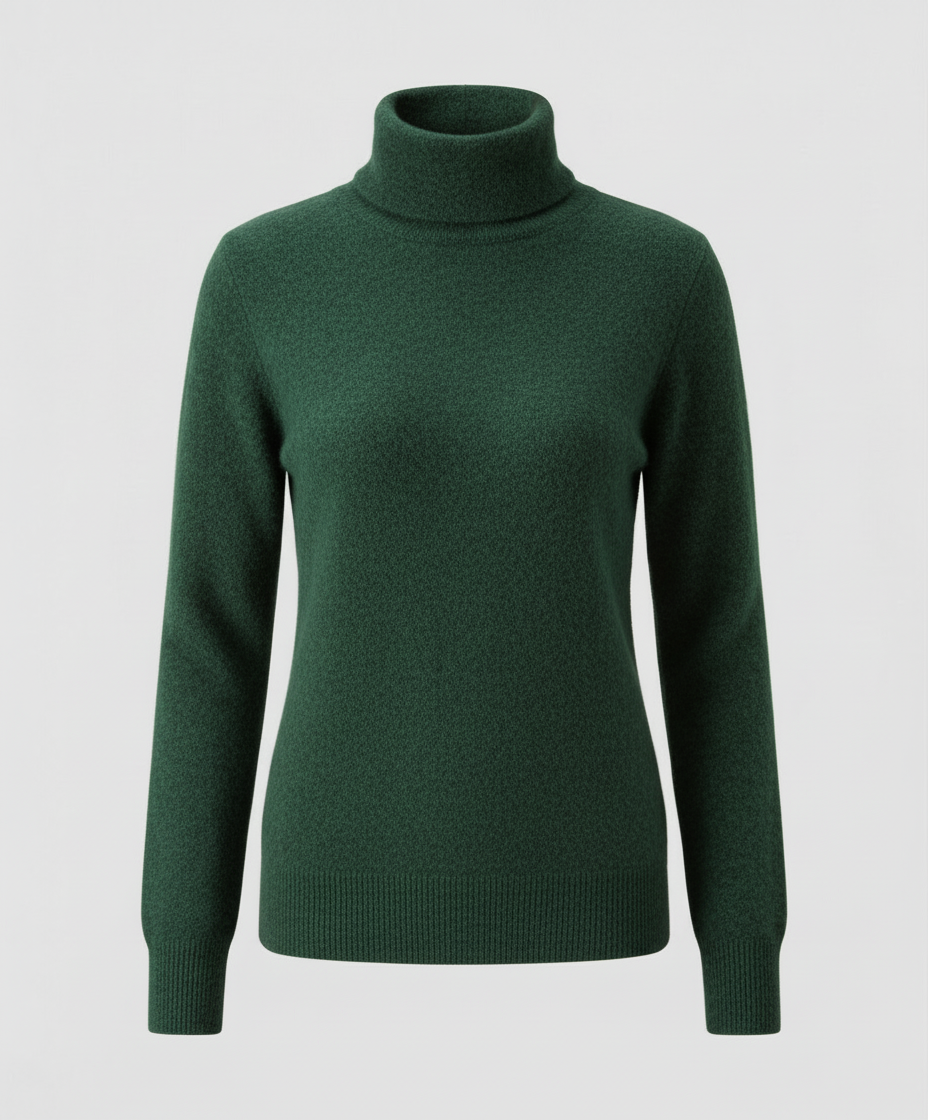 Women's Classic Turtleneck Sweater in Green