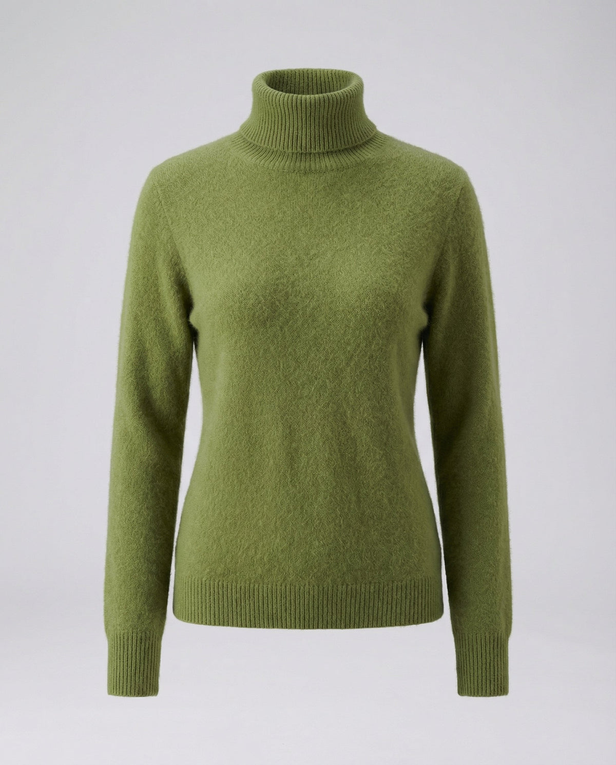 Women's Classic Turtleneck Sweater in Olive Green