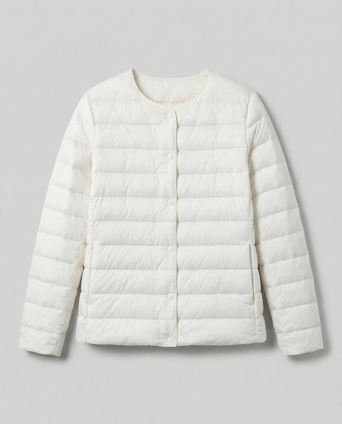 Women's Collarless Down Jacket in White