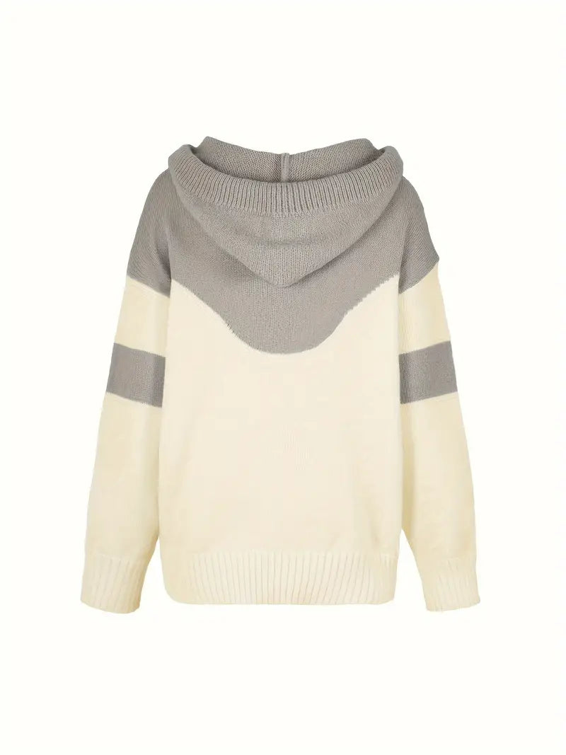 Women's Color Block Knit Hoodie