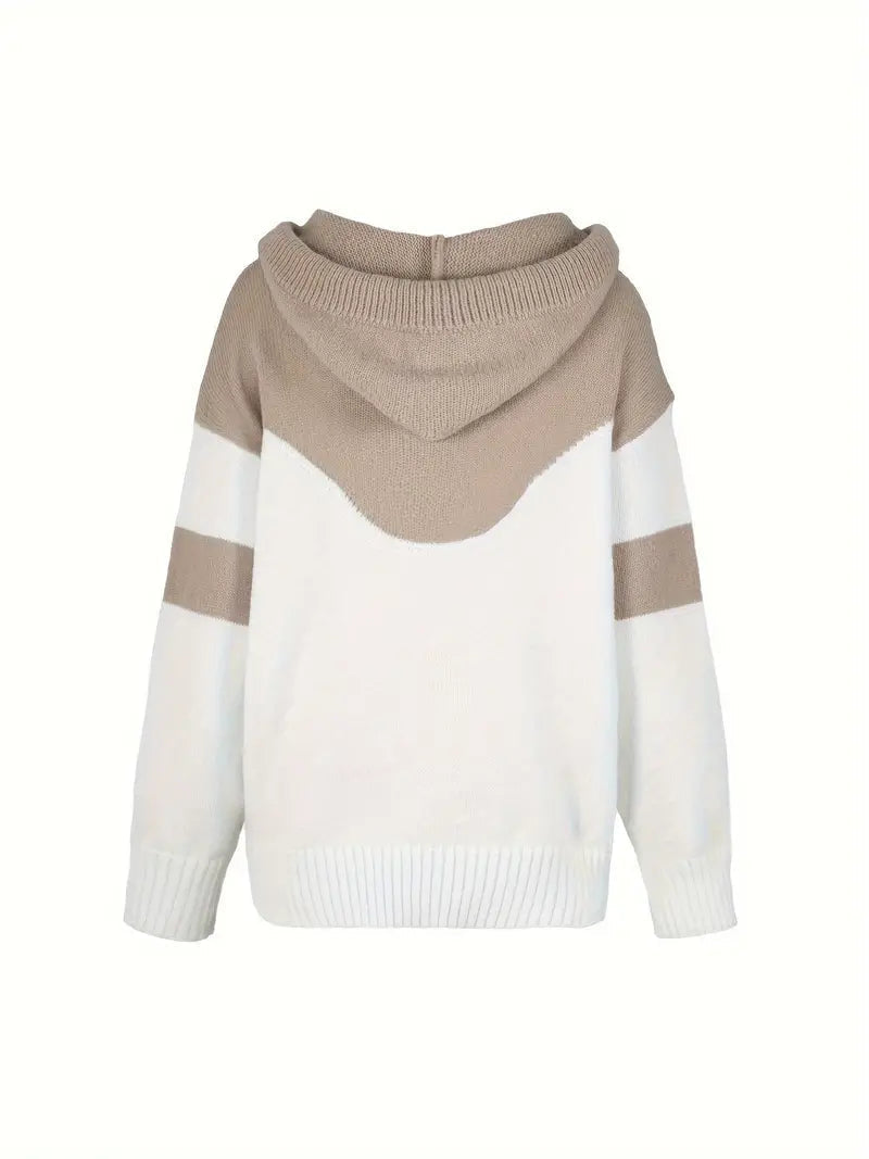 Women's Color Block Knit Hoodie