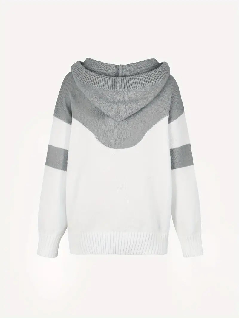 Women's Color Block Knit Hoodie