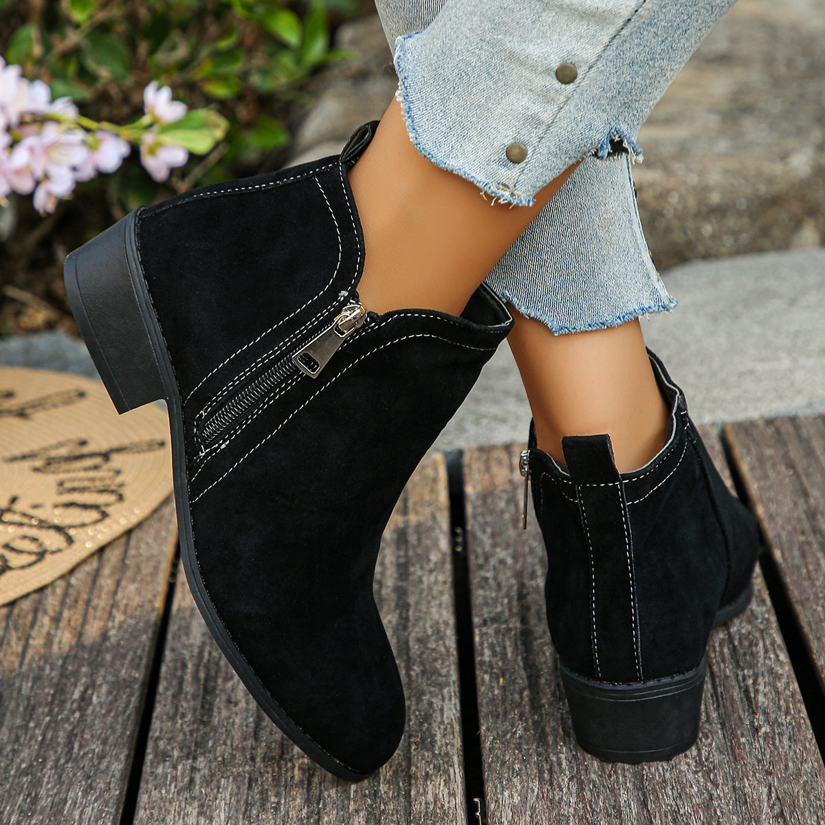 Women's Contrast Stitch Ankle Boots