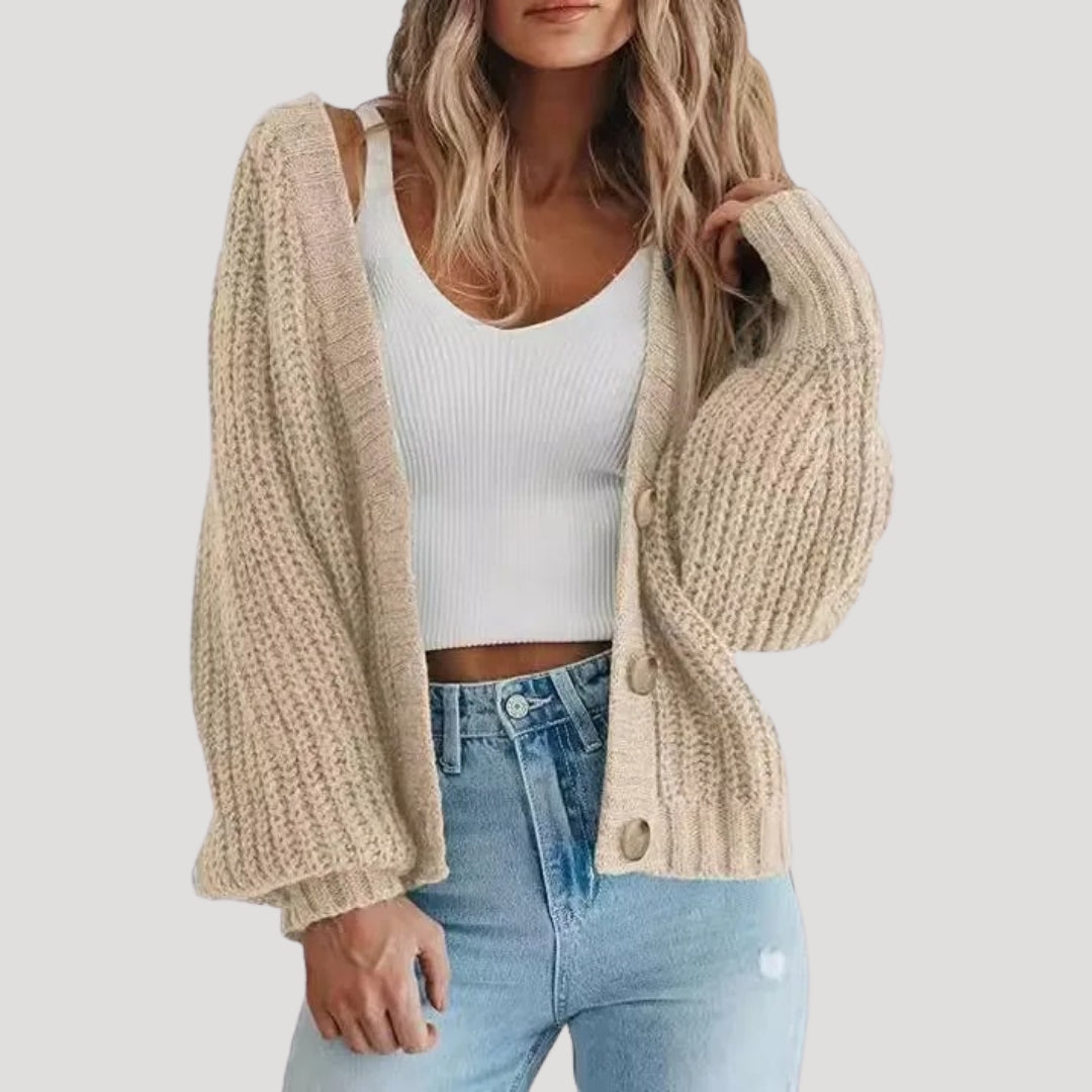 Women's Cropped Knit Cardigan