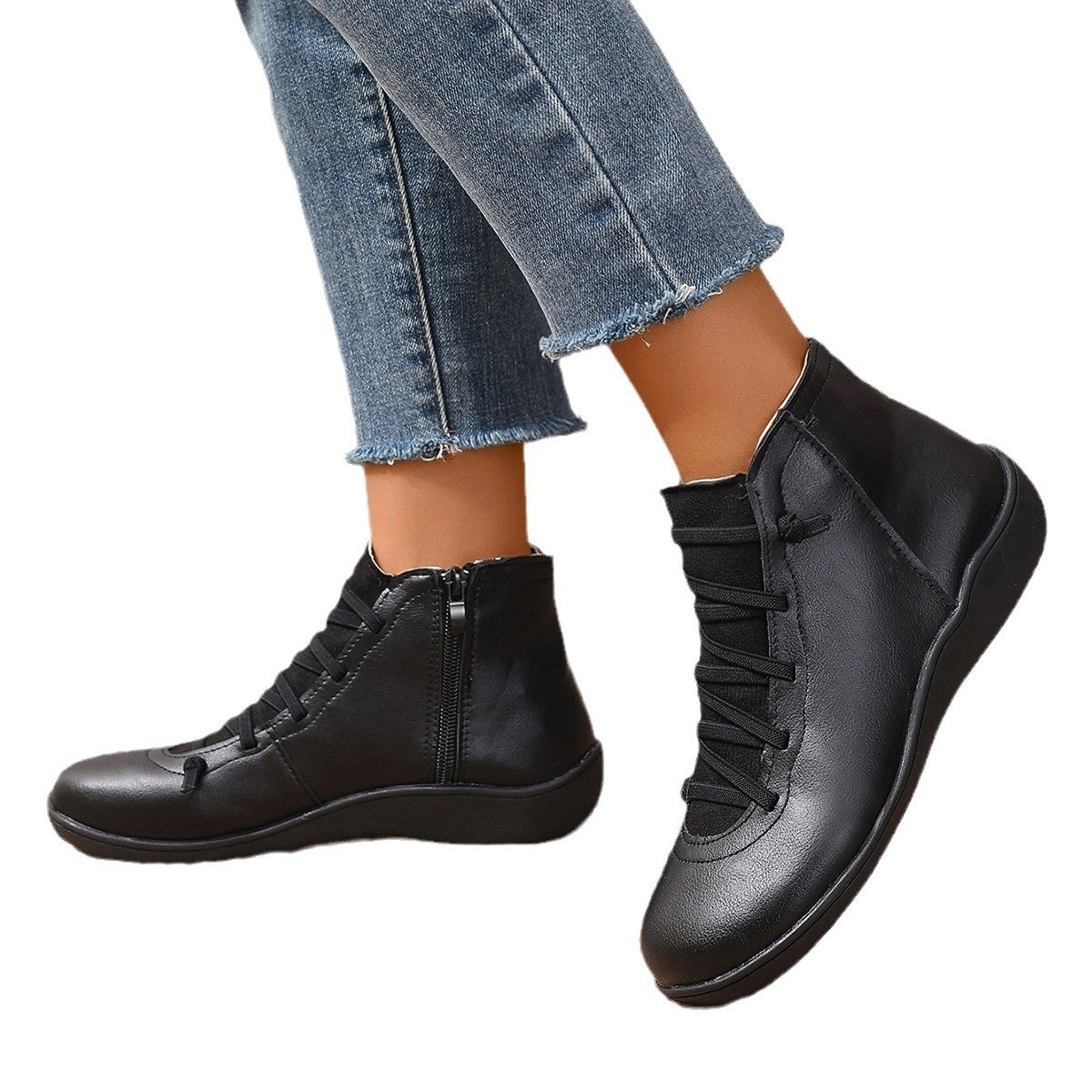 Women's Cross Lace Ankle Boots