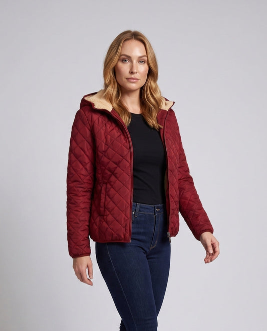Women's Diamond Quilted Winter Jacket