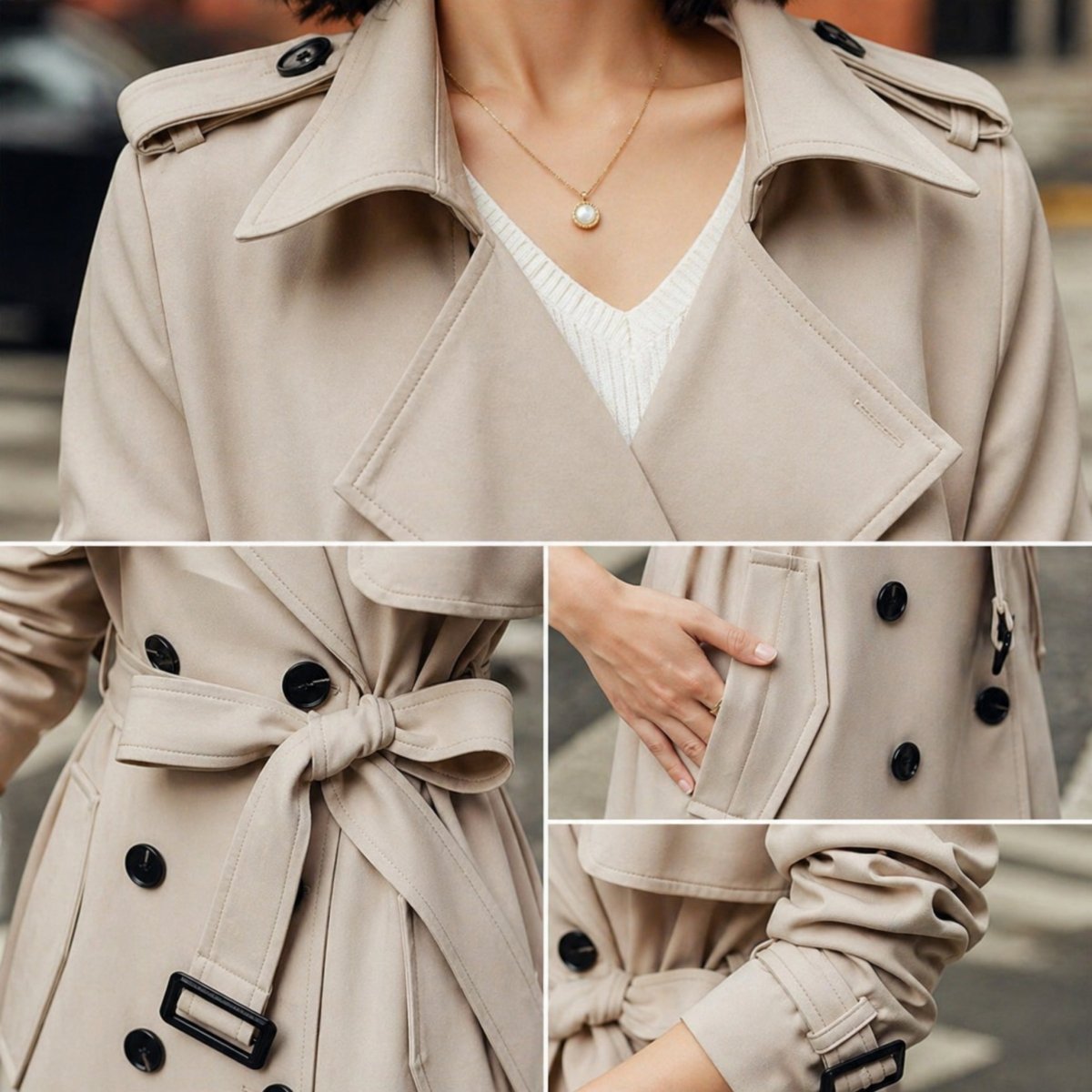 Women's Double Breasted Trench Coat