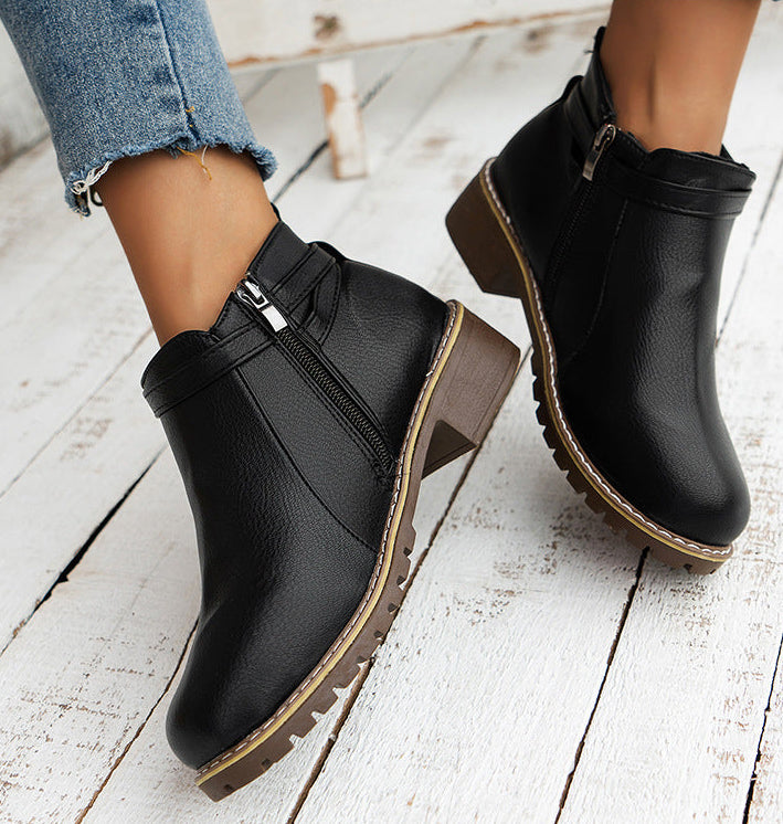 Women's Double Buckle Ankle Boots
