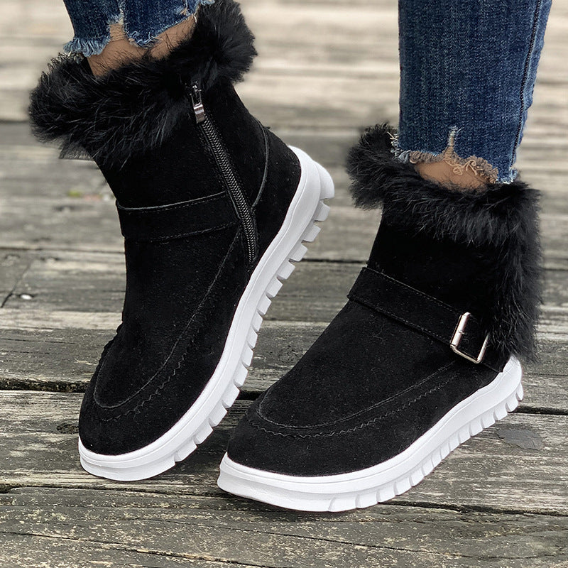 Women's Faux Fur Cuff Ankle Boots