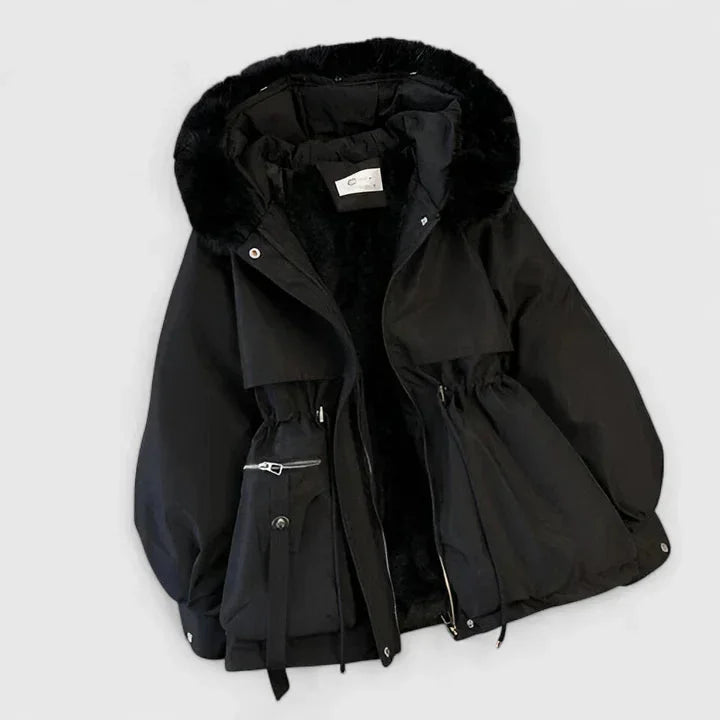 Women's Faux Fur Hood Parka in Black
