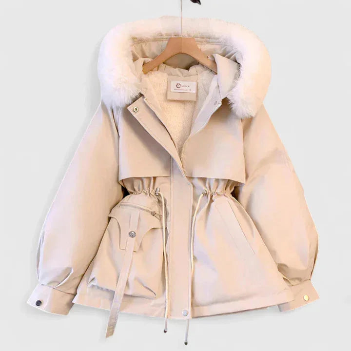 Women's Faux Fur Hood Parka in Cream