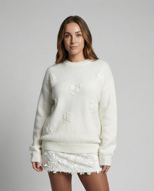 Women's Floral Applique Sweater