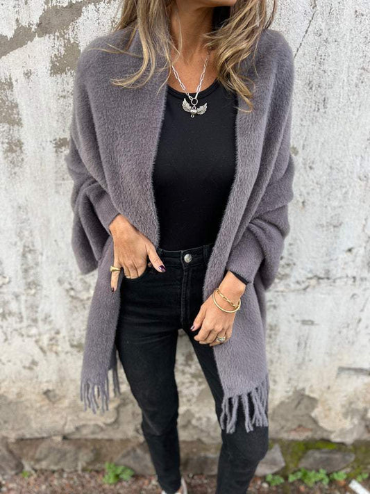 Women's Fringe Hem Open Front Cardigan