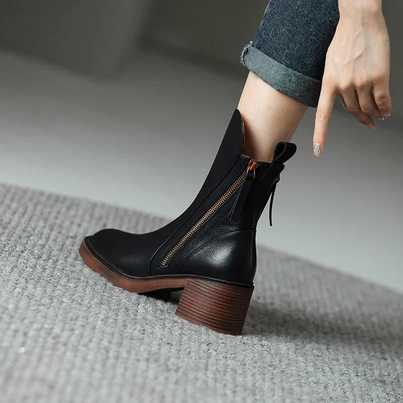 Women's Front Zip Ankle Boots