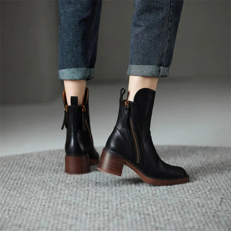 Women's Front Zip Ankle Boots