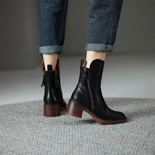 Women's Front Zip Ankle Boots
