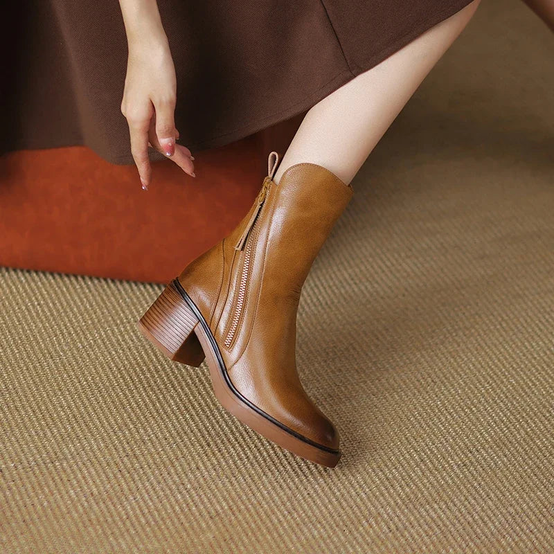 Women's Front Zip Ankle Boots
