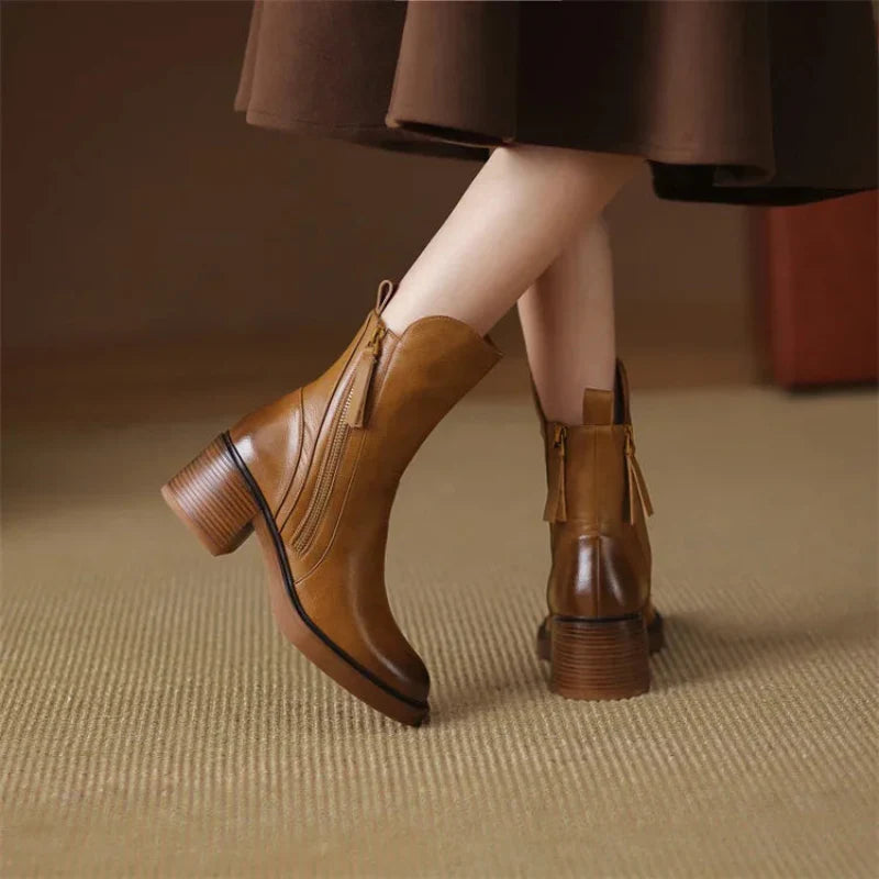 Women's Front Zip Ankle Boots