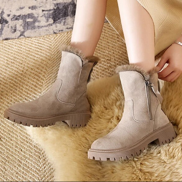 Women's Fur Lined Suede Winter Boots