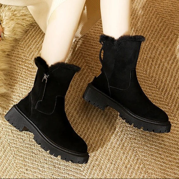 Women's Fur Lined Suede Winter Boots